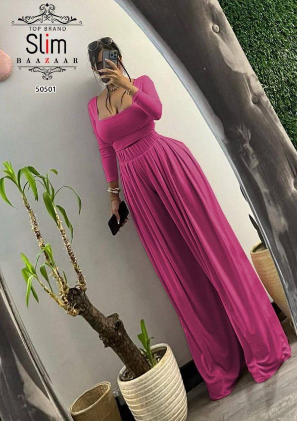 ست کراپ شلوار پیله دار SLIM - تصویر 4