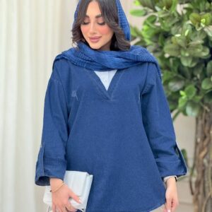 شومیز جین یقه سفید