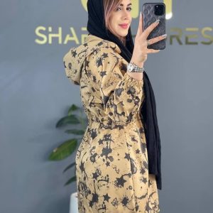 مانتو پاییزه آبرنگی طرح ستاره