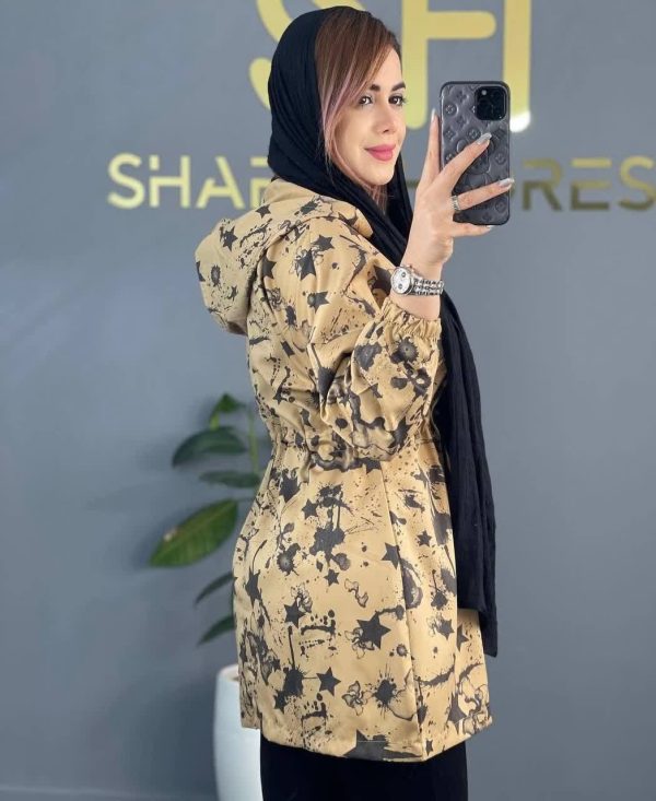 مانتو پاییزه آبرنگی طرح ستاره