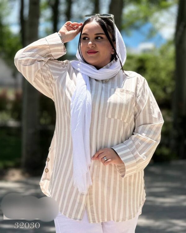 شومیز مانتویی خنک و تابستونی سایزبزرگ - تصویر 3