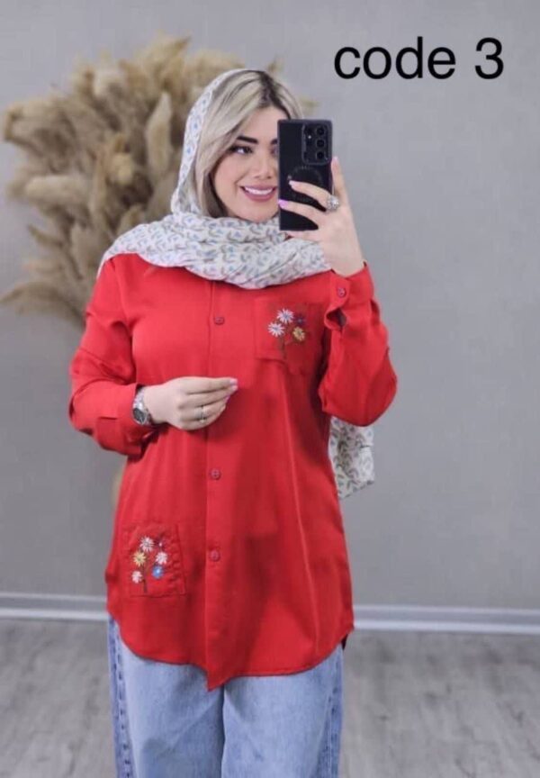 شومیزمانتویی تک جیب گلدوزی هلن