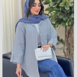 شومیز مانتویی تکرنگ